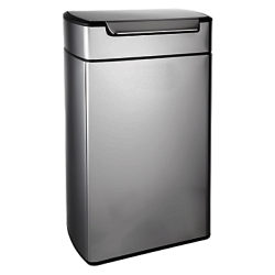 simplehuman Rectangular Touch Bar Bin, Stainless Steel, 40L